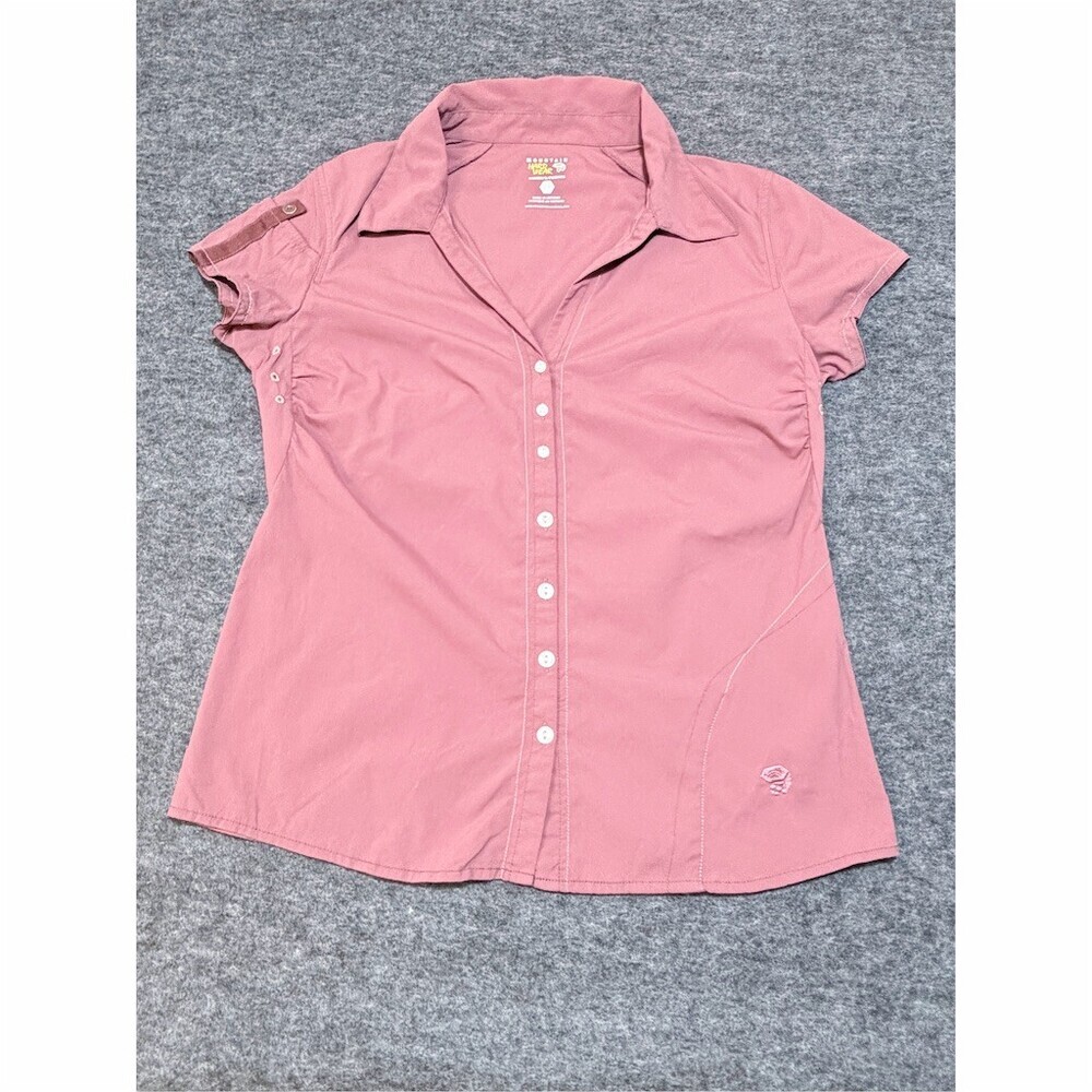 Mountain Hardwear Button-Up Shirt Womens Size 8 Dusty Rose Pink Short